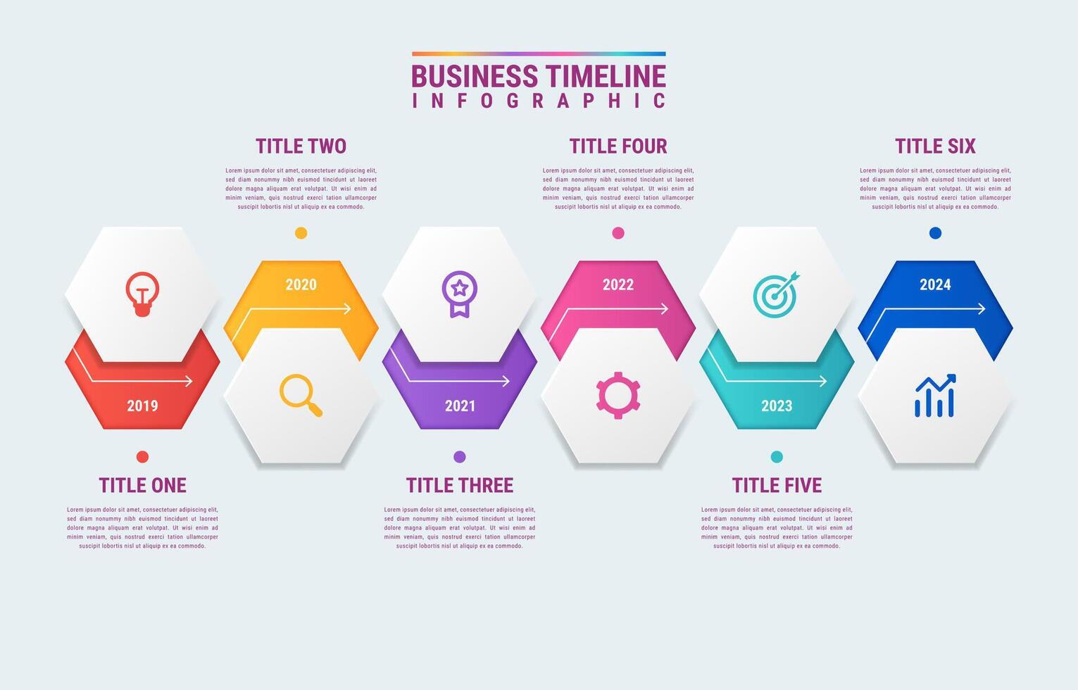 Hexagonal Business Timeline Infographic Template vector