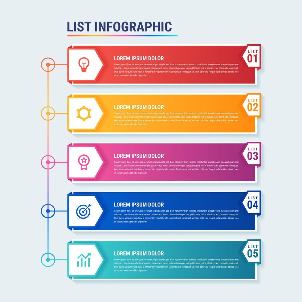 Simple Business List Infographic Template vector