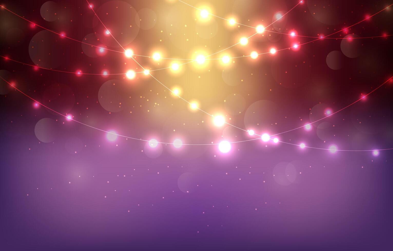 Glowing Fairy Lights and Light Bulb Background For Chrismas vector