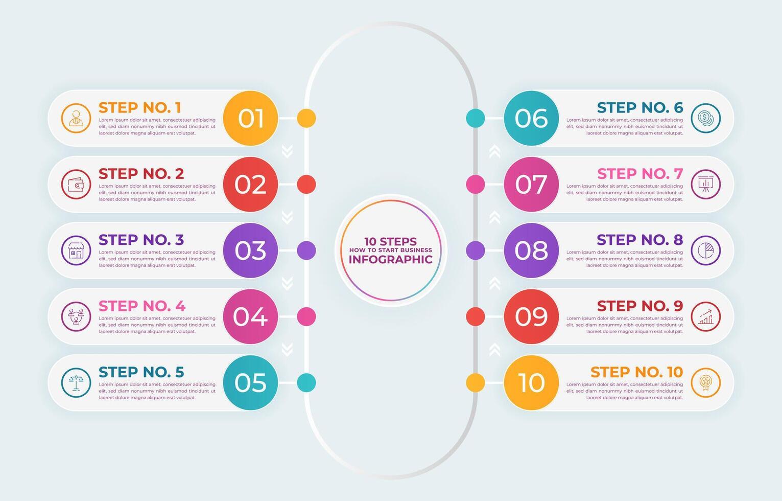 paso cómo a comienzo negocio infografía modelo vector