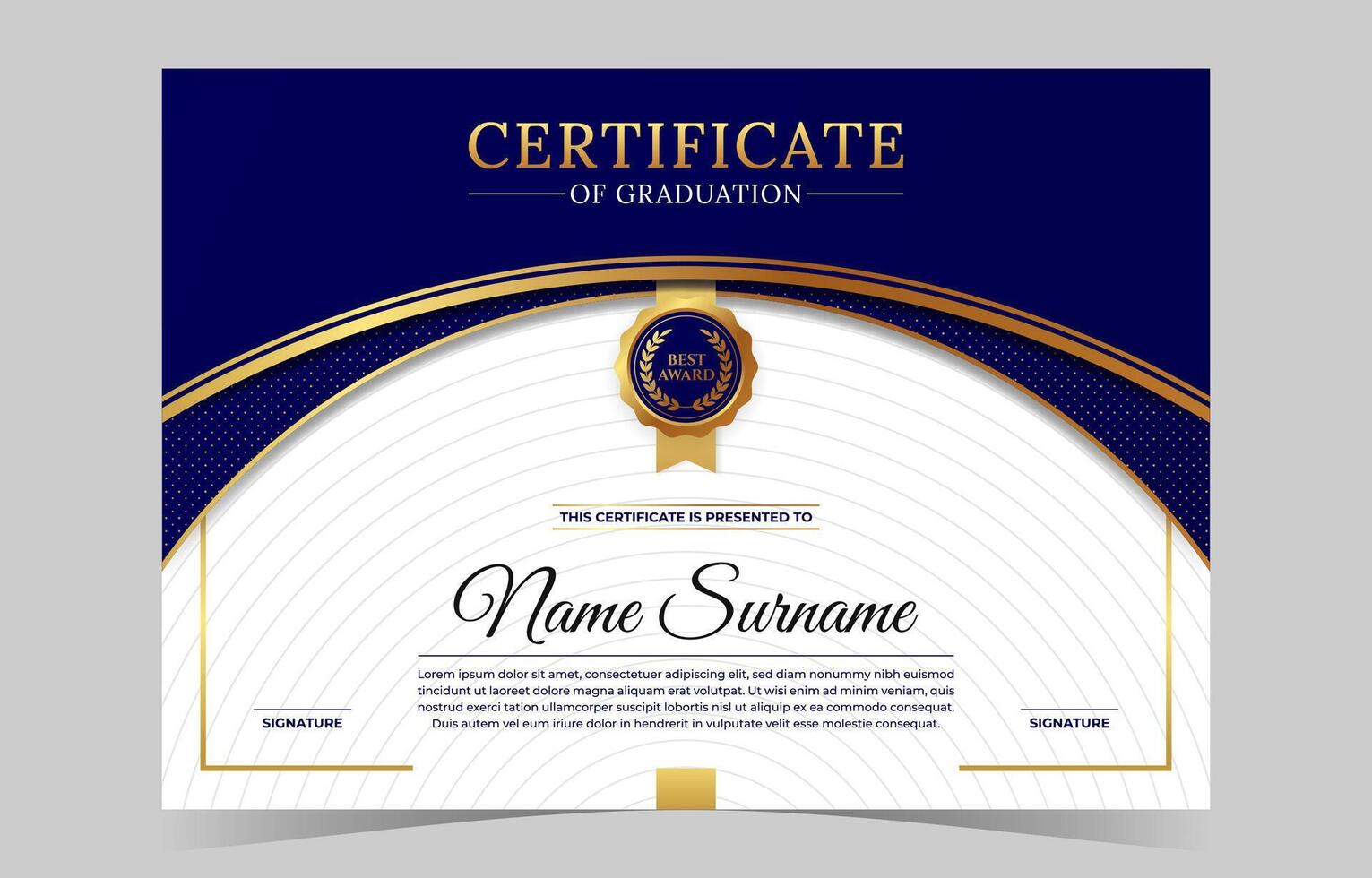 Modern Circle Wave Certificate Template vector