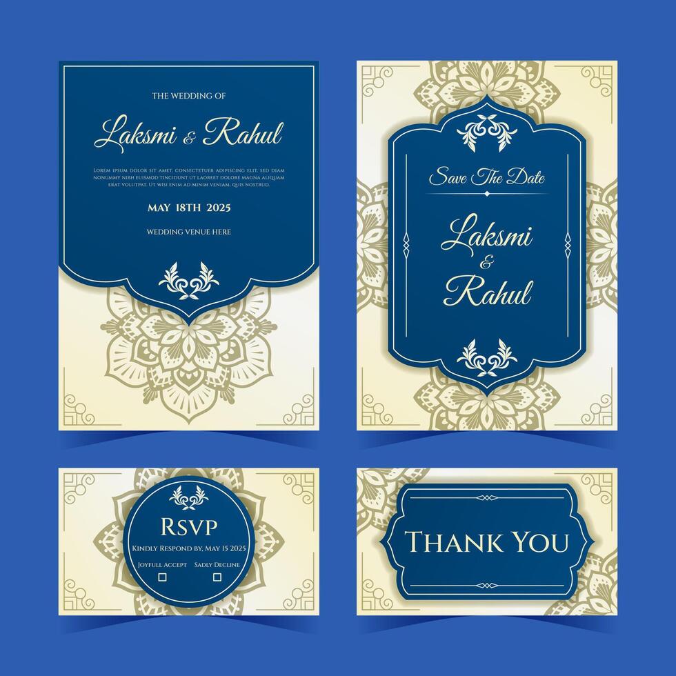 Traditional Indian Wedding Invitation Template vector
