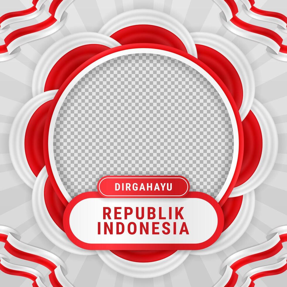 Indonesia Independence Day Twibbon Template vector