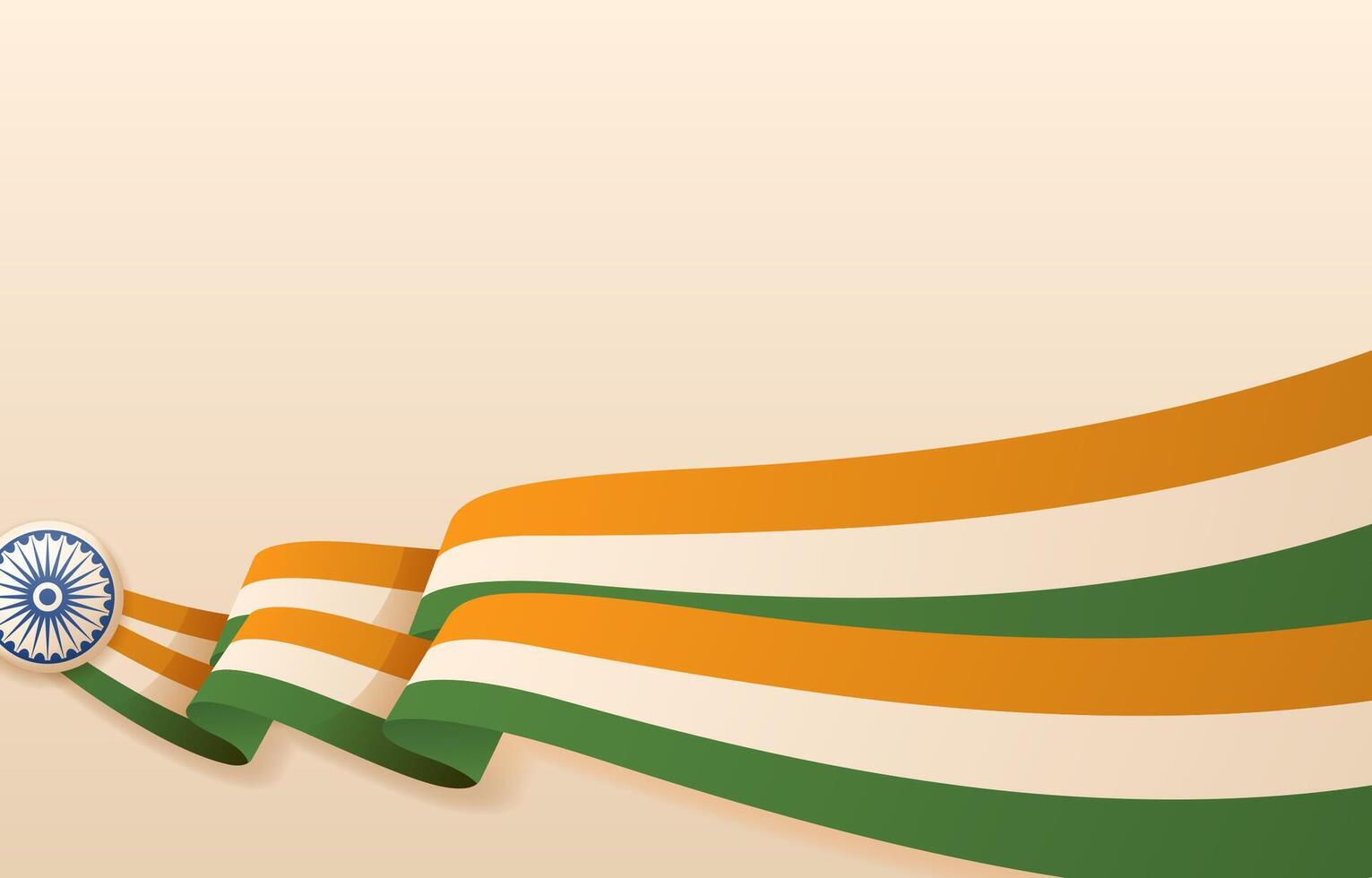 India Independence Day Background with Tricolor Wavy Flag vector