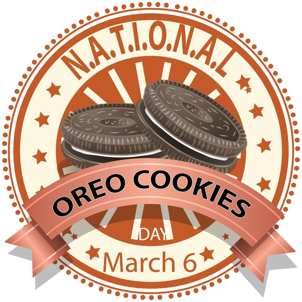 nacional oreo galletas día firmar vector