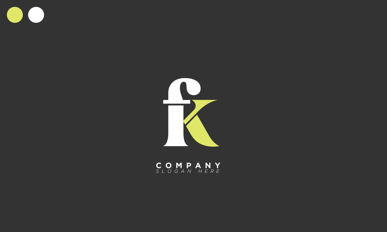 FK Alphabet letters Initials Monogram logo KF, F and K vector