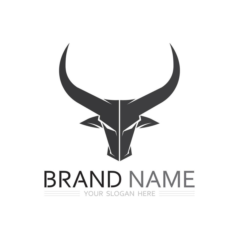 bull and cow logo design icon vector horn animals