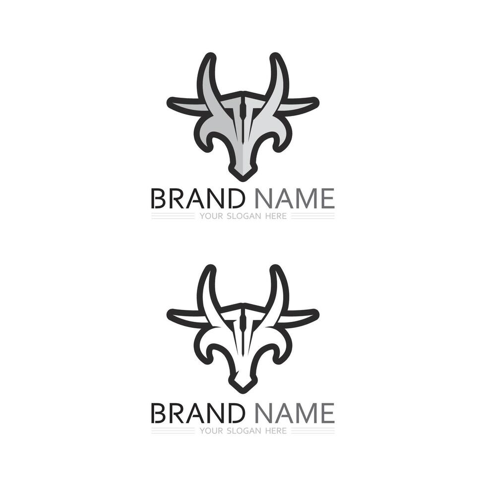 bull and cow logo design icon vector horn animals