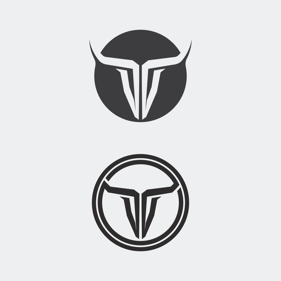 Bull horn cow and buffalo logo and symbol template icons app vector
