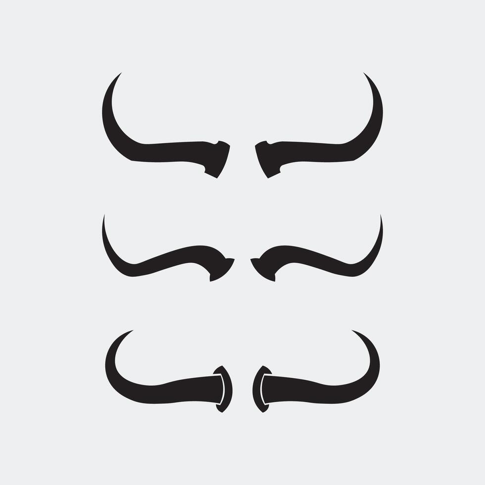 Bull horn cow and buffalo logo and symbol template icons app vector