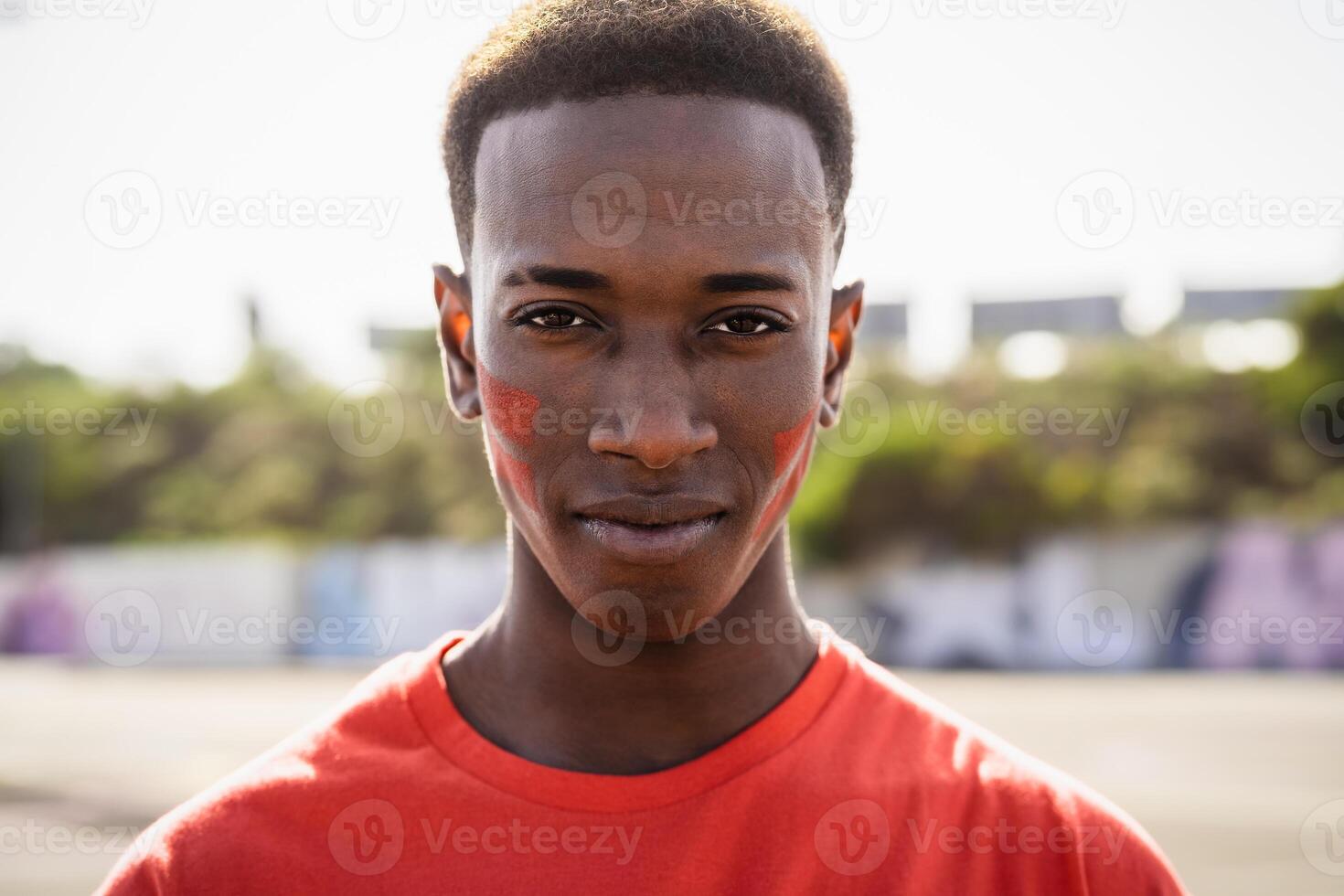 African football supporting his favorite team - Sport entertainment concept photo