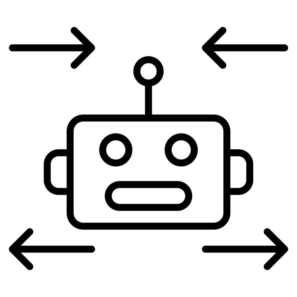 Response Bot icon line vector illustration