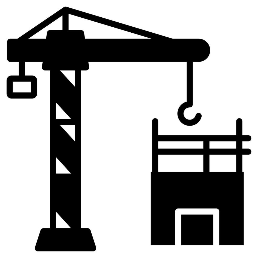 Building Site icon line vector illustration