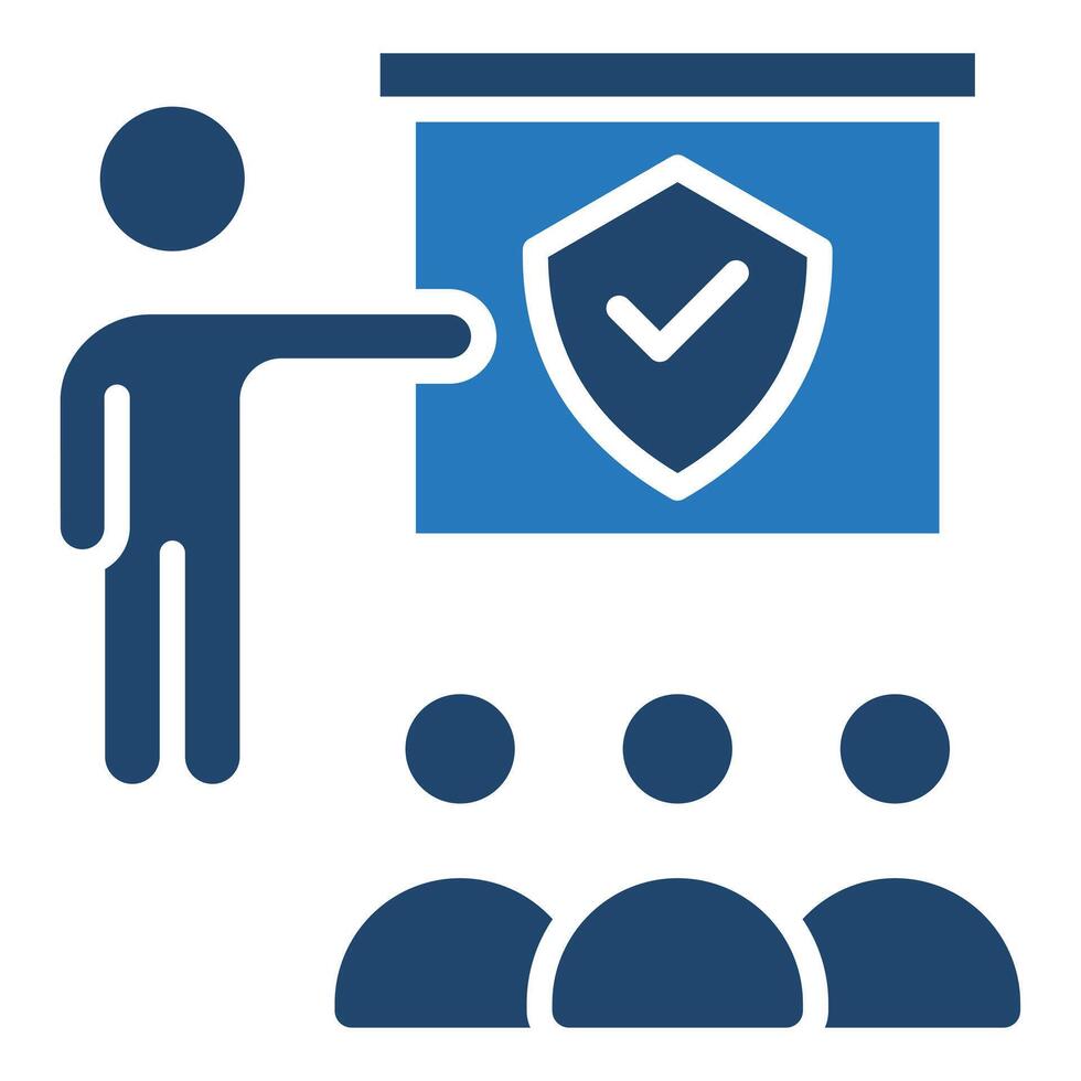 Security Training icon line vector illustration