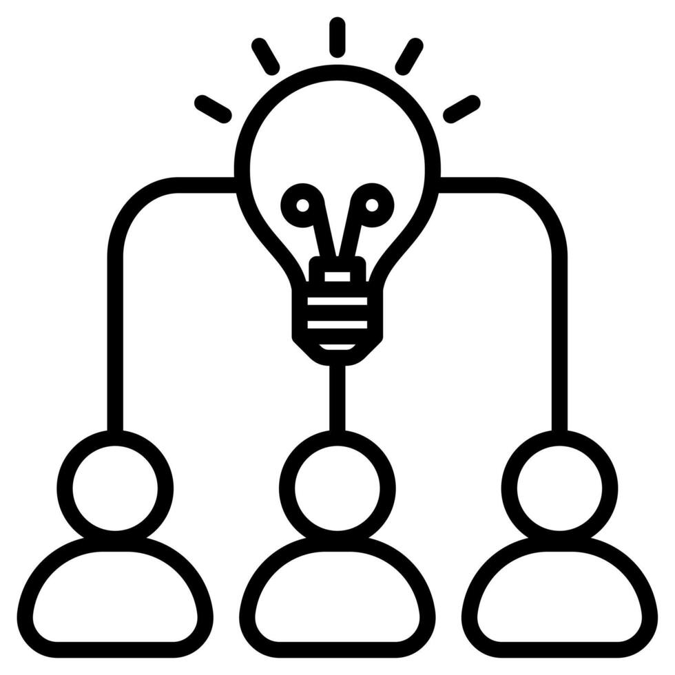 Brainstorming icon line vector illustration