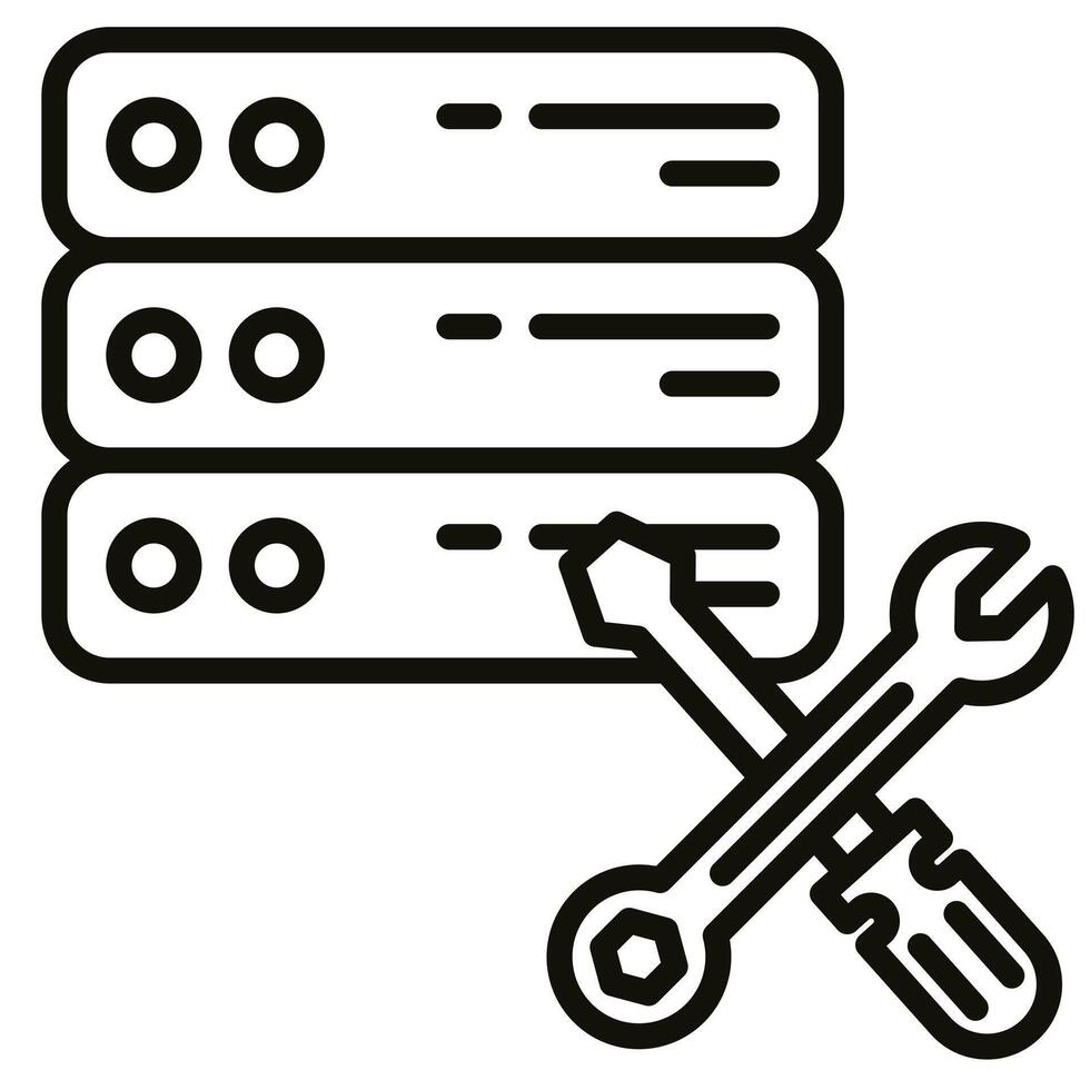 Server Maintenance icon line vector illustration