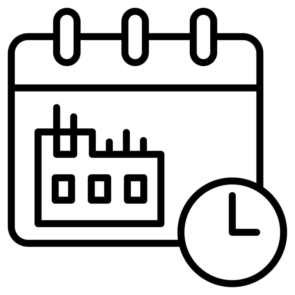 Construction Schedule icon line vector illustration