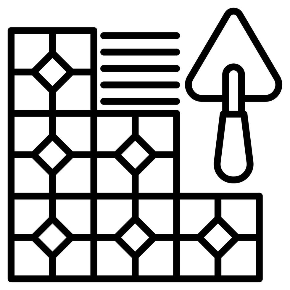 Tile icon line vector illustration