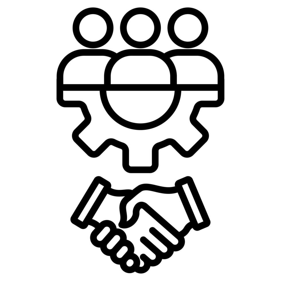 Workforce Unity icon line vector illustration