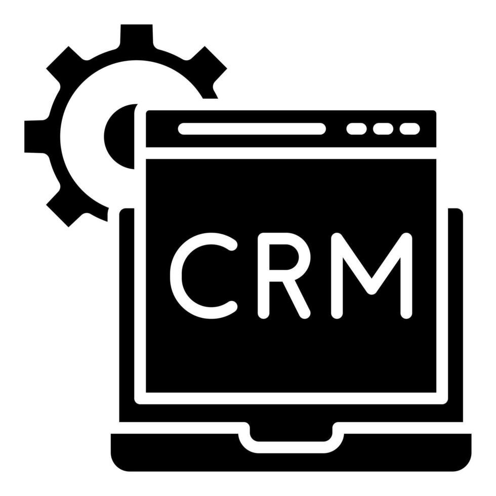 crm software icono línea vector ilustración