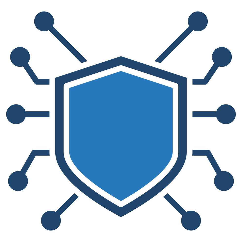 Cyber Shield icon line vector illustration