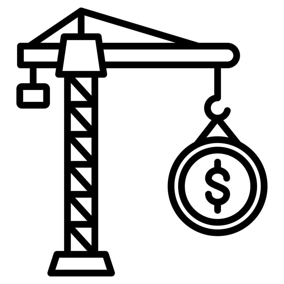 Construction Budget icon line vector illustration