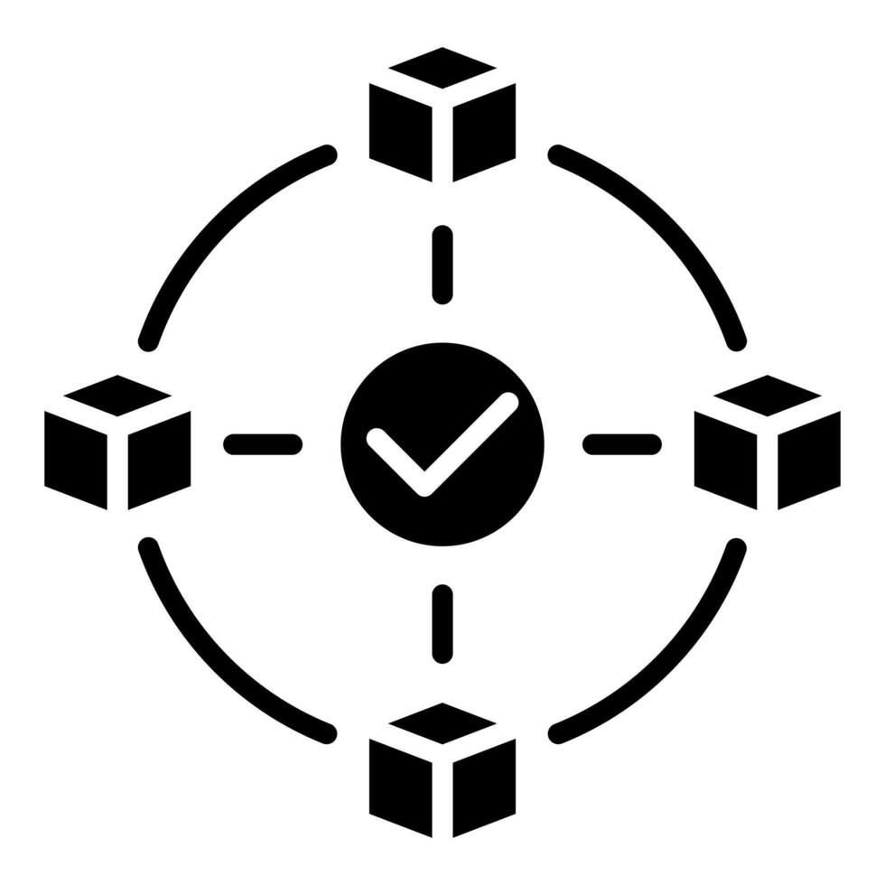 blockchain consenso icono línea vector ilustración