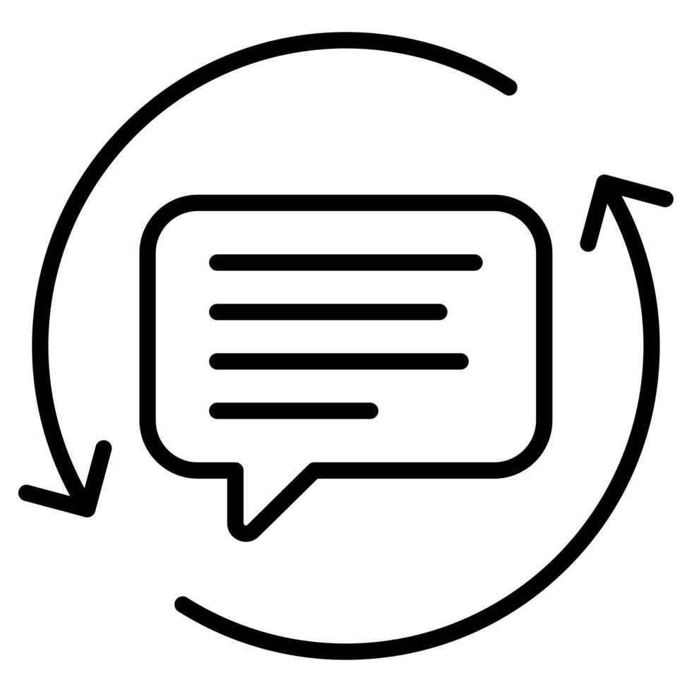 Automated Chat icon line vector illustration