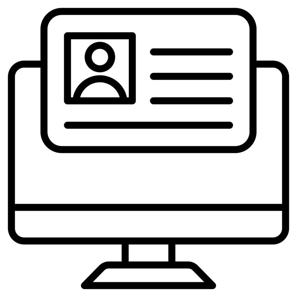 Digital Identity icon line vector illustration