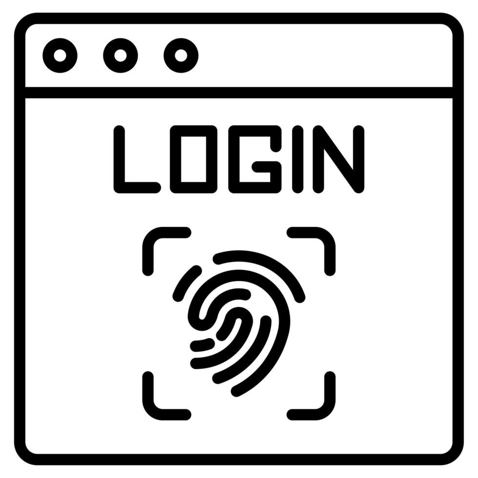 Biometric Login icon line vector illustration