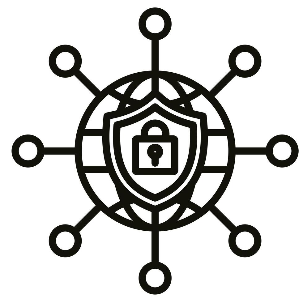 Network Security icon line vector illustration