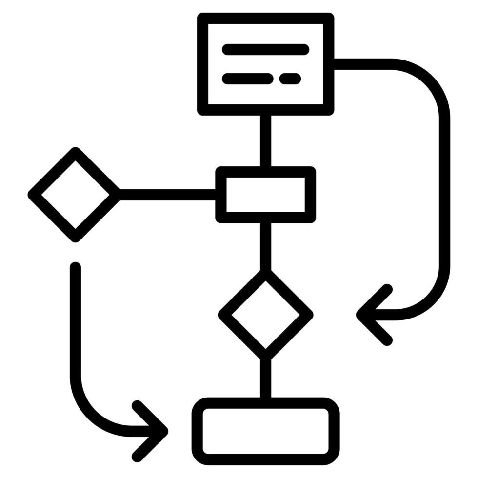 Process Flowchart icon line vector illustration