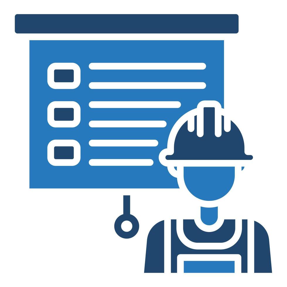 Construction Training icon line vector illustration