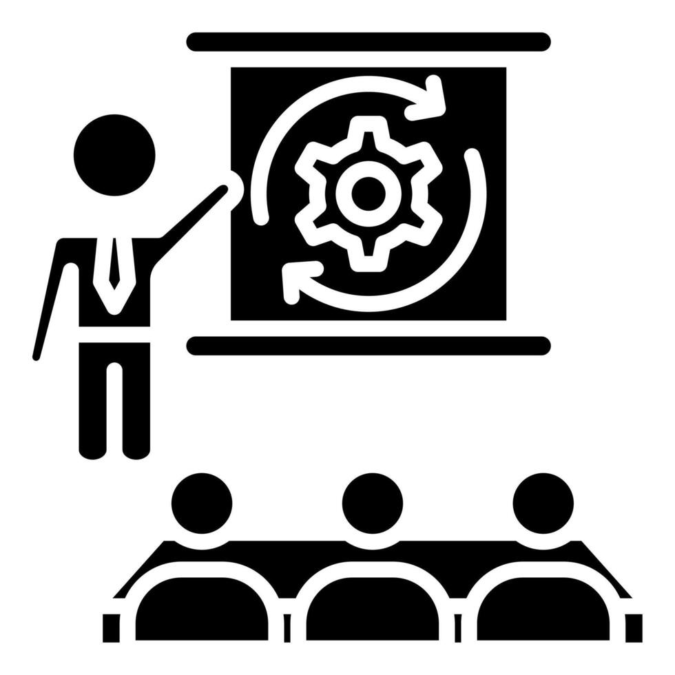 Management Training icon line vector illustration
