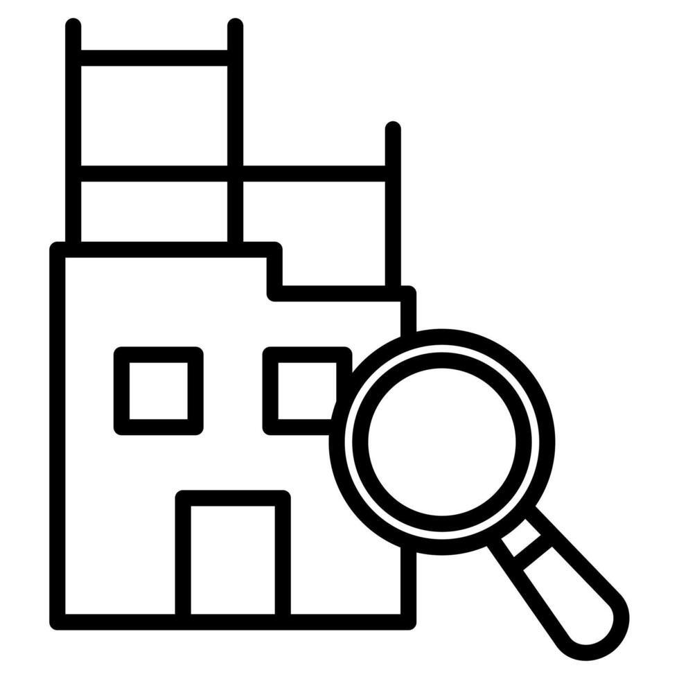construcción inspección icono línea vector ilustración