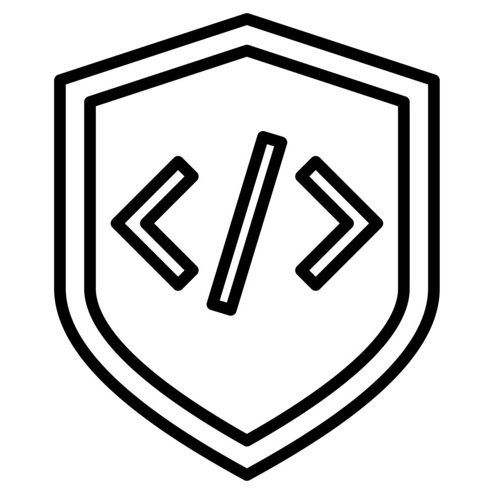 Secure Code icon line vector illustration