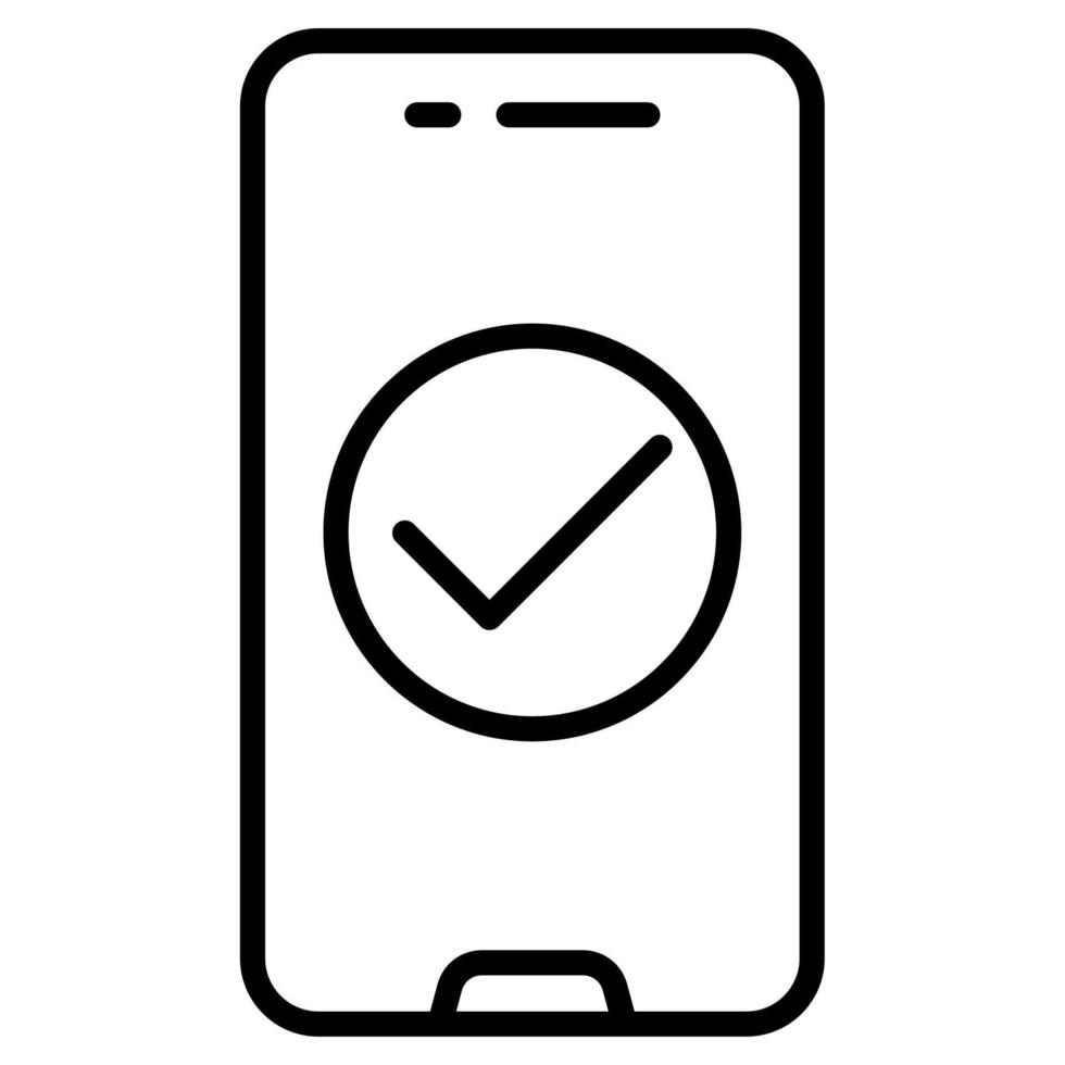 móvil conveniencia icono línea vector ilustración