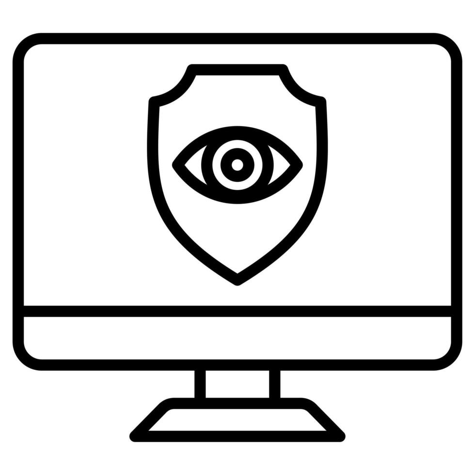 Security Monitoring icon line vector illustration