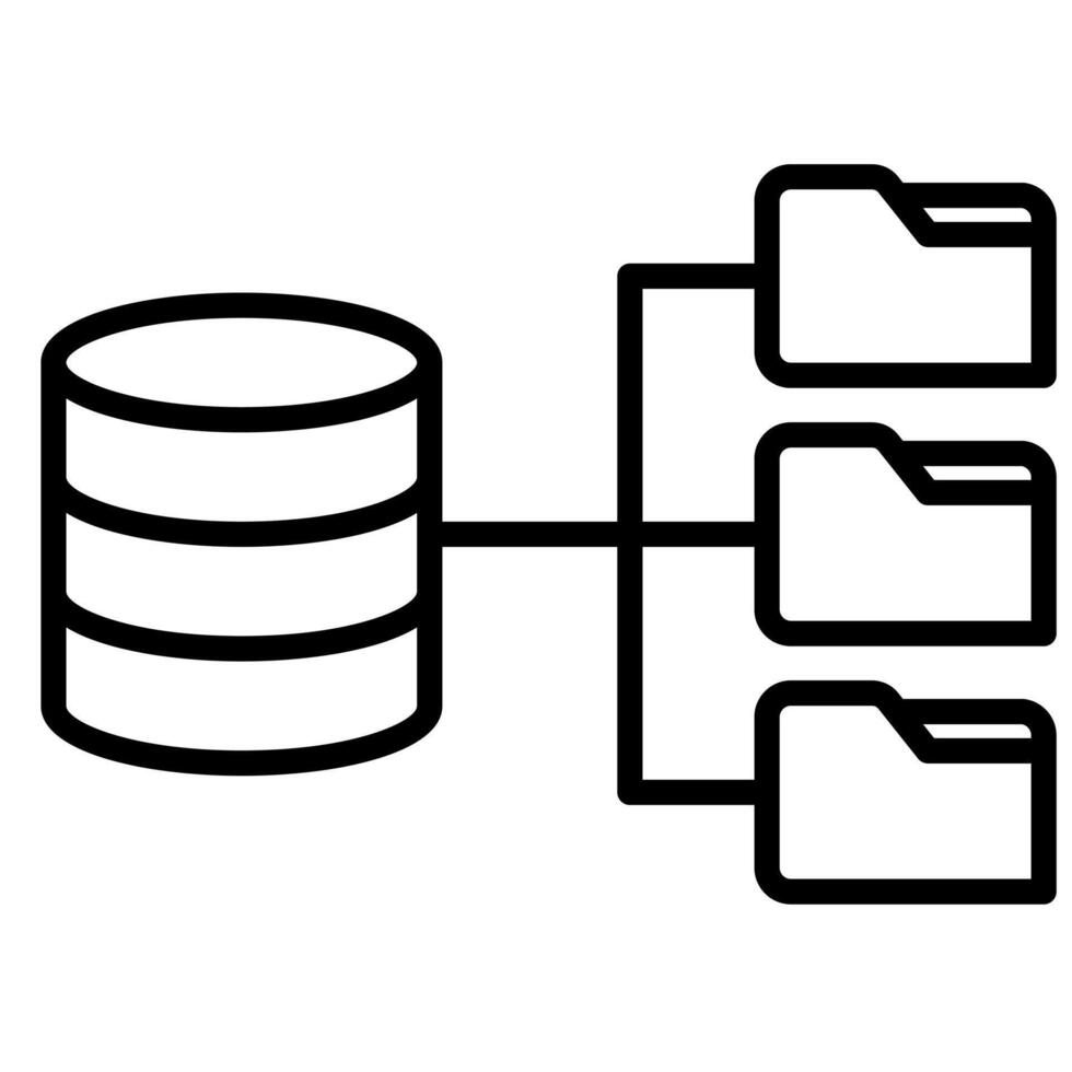 Data Storage icon line vector illustration