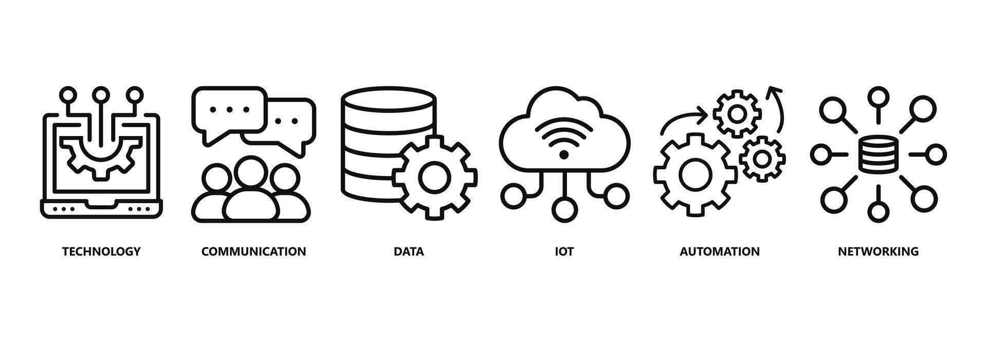 Digital transformation banner web icon vector illustration concept with icon of technology, communication, data, iot, ict, automation, internet, and networking