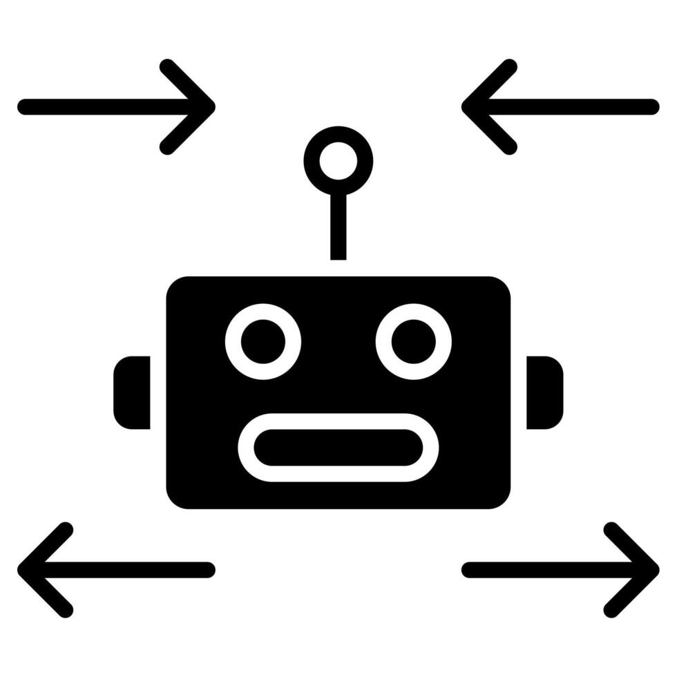 Response Bot icon line vector illustration