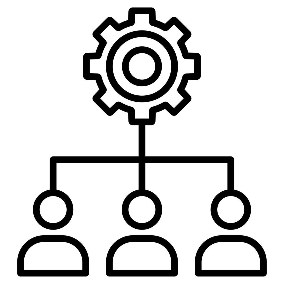 Management Structure icon line vector illustration