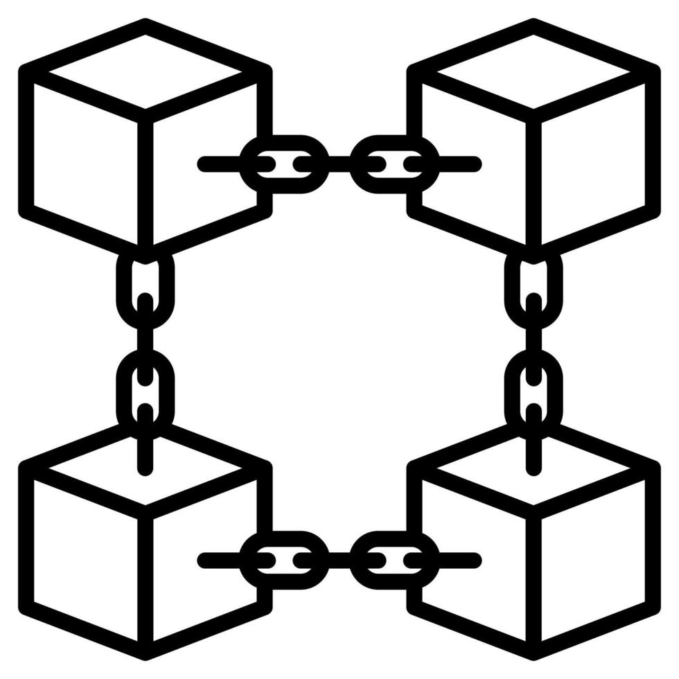 Chain of Blocks icon line vector illustration