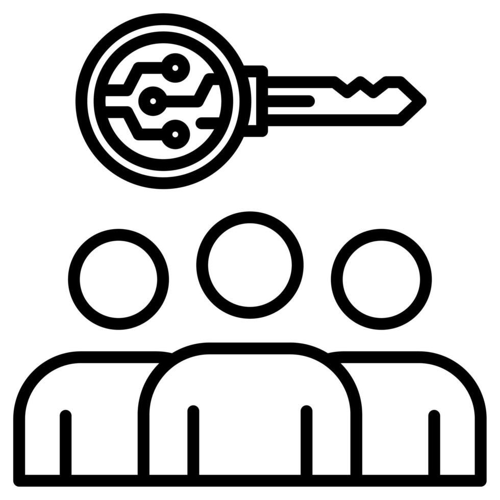Public Key icon line vector illustration