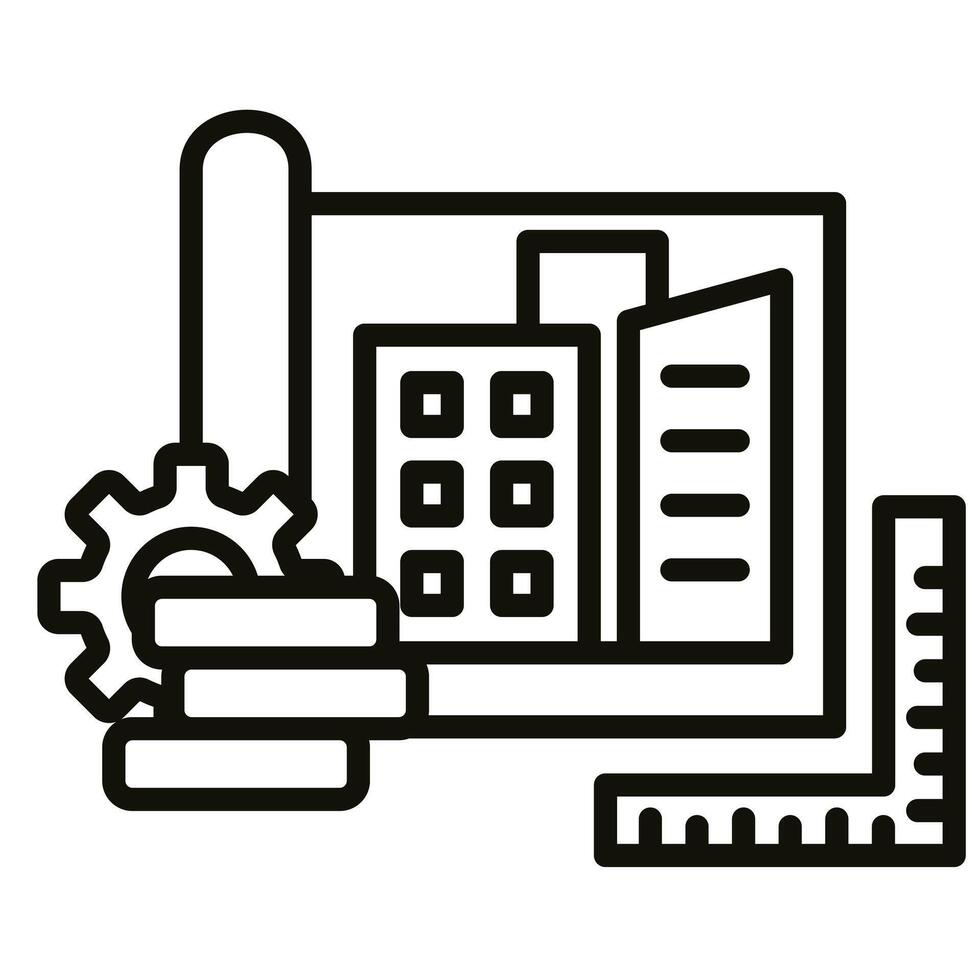 Data Center Architecture icon line vector illustration