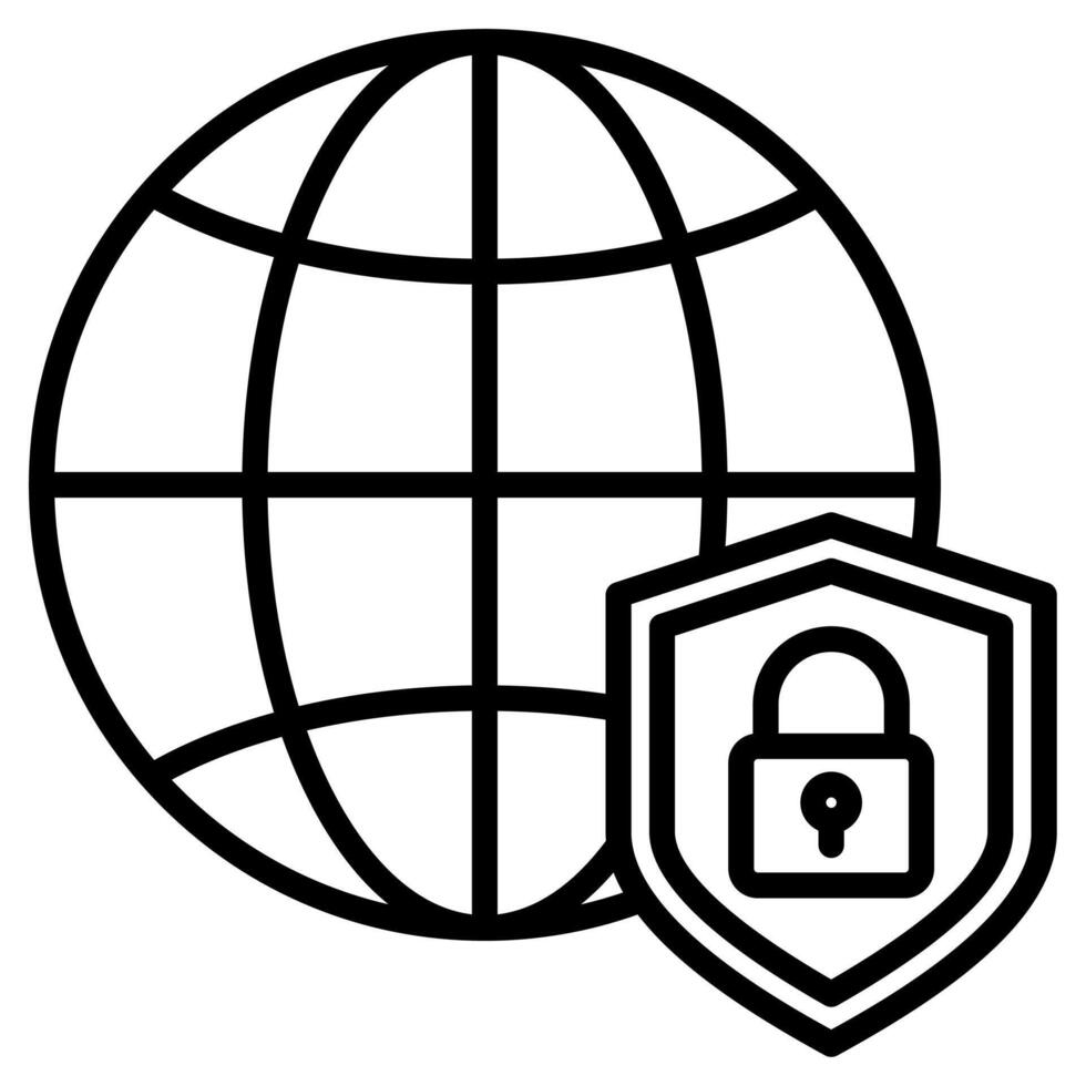 Secure Network icon line vector illustration