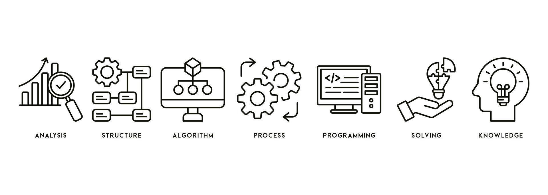 Banner Data science concept with English keywords and icon of analysis ...