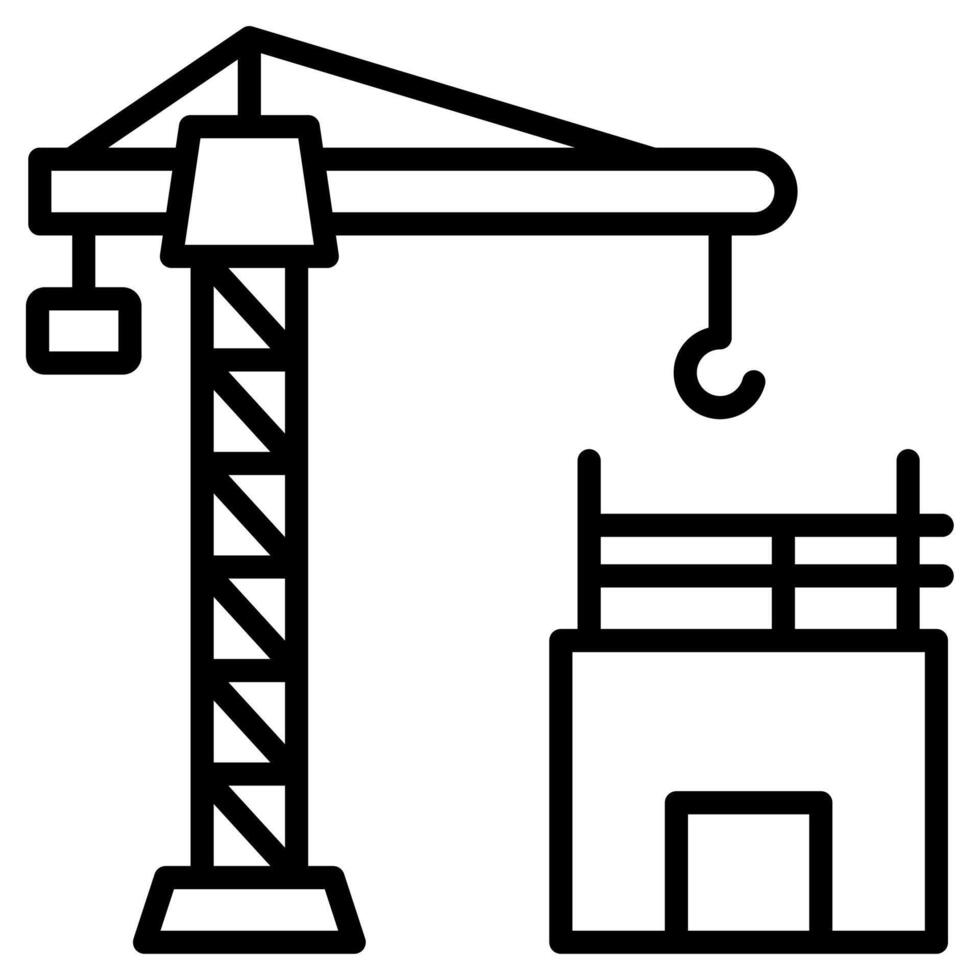 edificio sitio icono línea vector ilustración