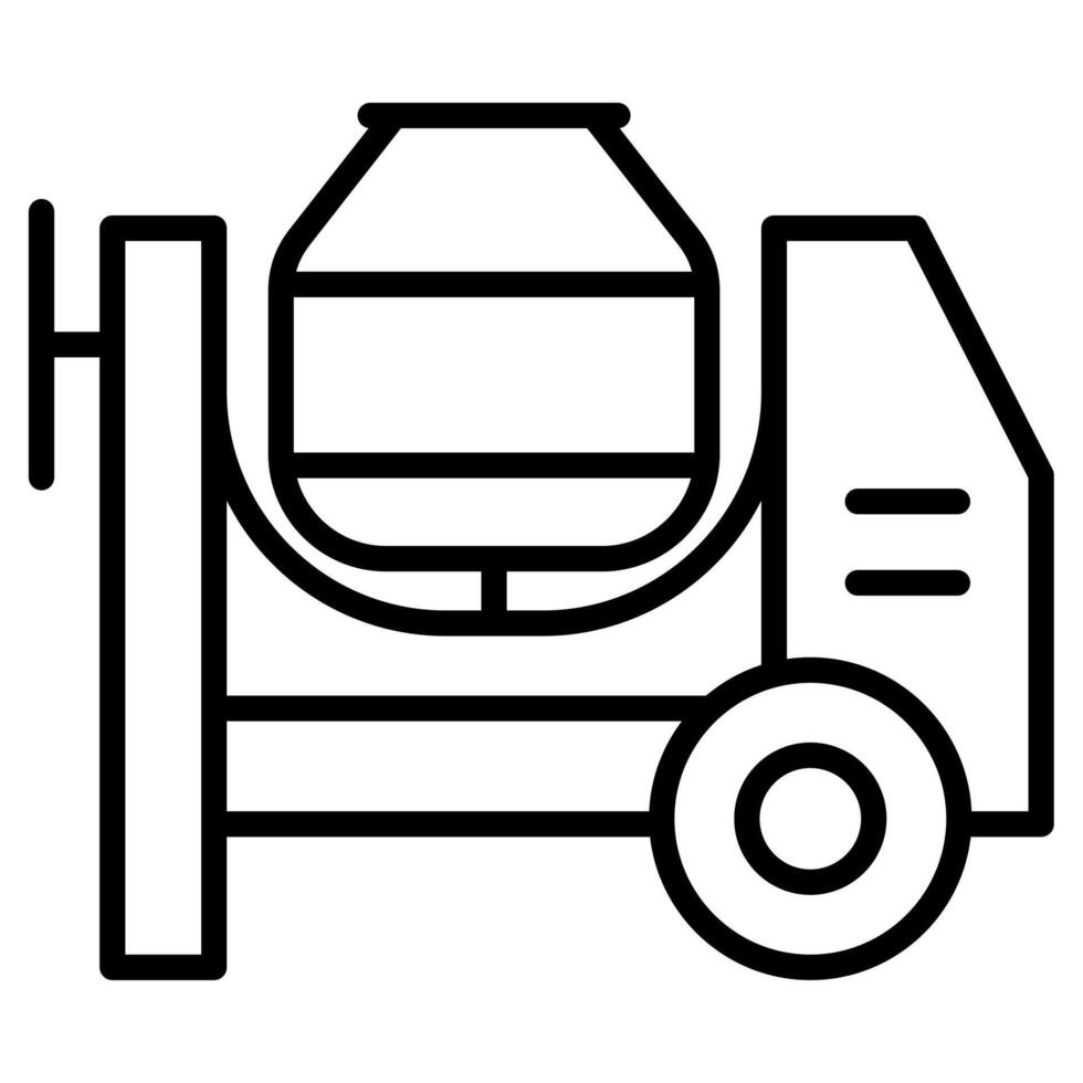 Cement Mixer icon line vector illustration