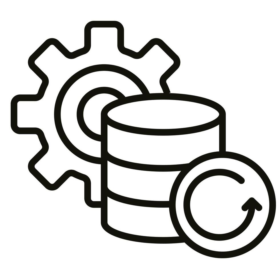 Data Recovery icon line vector illustration